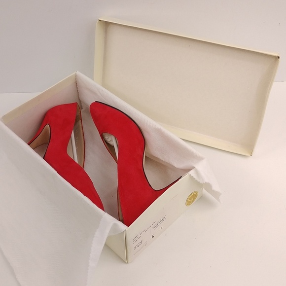 Vintage St John Red Suede Heels - Picture 12 of 12
